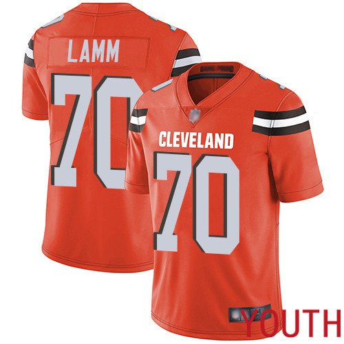 Cleveland Browns Kendall Lamm Youth Orange Limited Jersey #70 NFL Football Alternate Vapor Untouchable->youth nfl jersey->Youth Jersey